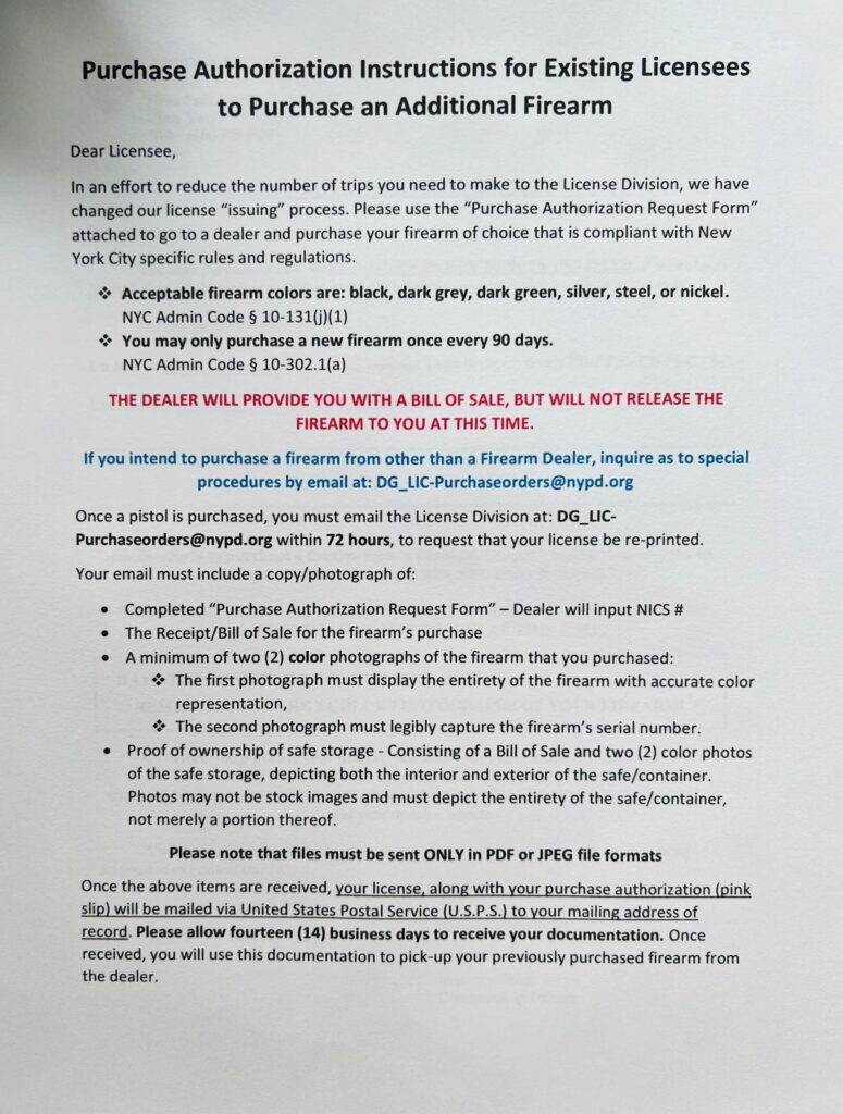 Nypd Purchase Authorization Form Gun Net