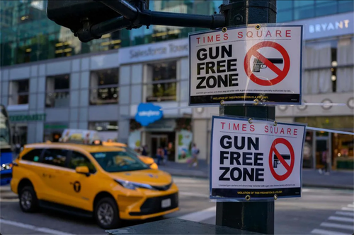 Times Square "Gun Free Zone" signs