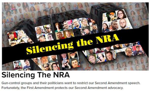 NRAs Americas First Freedom magazine Silencing the NRA screen grab 7-25-2023