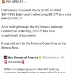 WV: Unprecedented Attack on our Machine Gun Sales Bill!